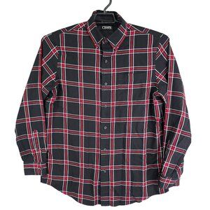 Mens Chaps Black & Red Plaid Shirt Button Down Long Sleeve Casual Wear Size M